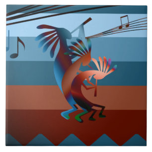 Carreau Sud-Ouest Kokopelli Sunset Music Grand Carrelage