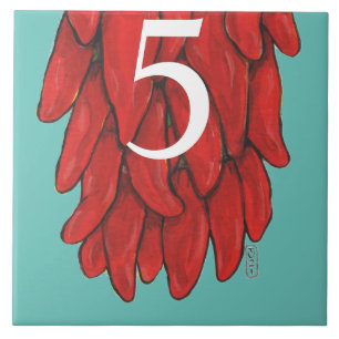 Carreau Sud-Ouest Red Chile Chili Ristra Turquoise Maison