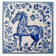 Suédois Dala cheval Bleu et Blanc nouveau céramiqu