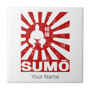 Carreau Sumo Retro Wrestler Design Vintage japonais