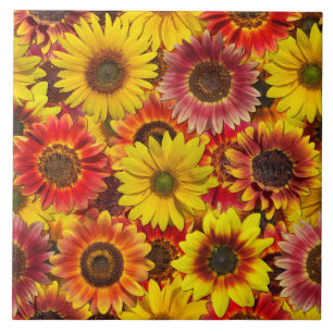 Carreau Sunflowers Motif sans couture