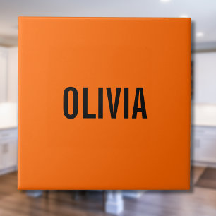 Carreau Sunset Orange Nom moderne Minimaliste tendance