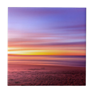 Carreau Sunset Sky sur la plage et la mer