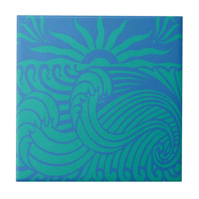 Carreau Sunset Waves Boho Beach Graphisme (Devant)