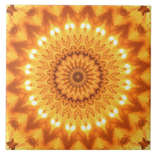 Carreau Sunshine et Bonheur Mandala Tile - Grande