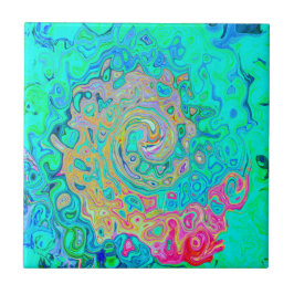 Carreau Super Abstrait Rainbow Liquid Swirl