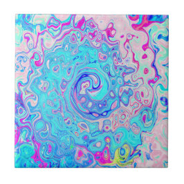 Carreau Super Abstrait Retro Robin's Oeuf Blue Swirl
