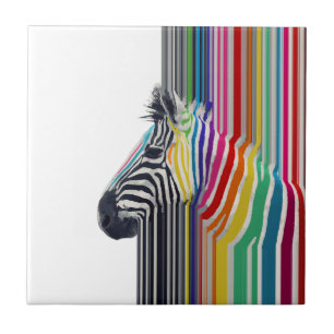 Carreau super tendance coloré rayures vibrantes zèbre