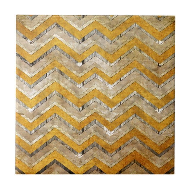 Carreau Superbe cool chevron zigzag motif marbre de bois (Devant)