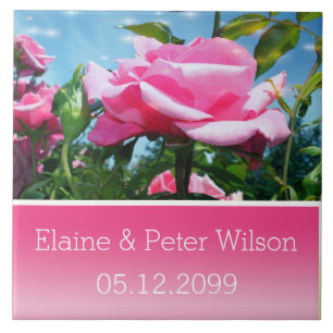 Carreau Superbe rose rose fleurs mariage anniversaire