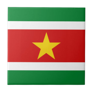 Carreau Suriname Drapeau en céramique