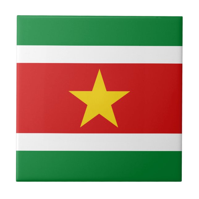 Carreau Suriname Drapeau en céramique (Devant)
