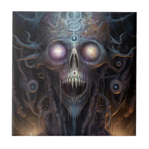Carreau Surreal Skull Gothique Horror Art