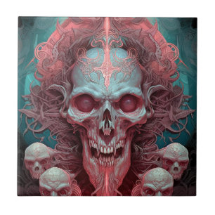 Carreau Surreal Skull Gothique Horror Art