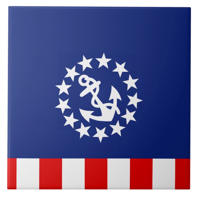 Carreau Symbole américain nautique de drapeau de yacht (Devant)