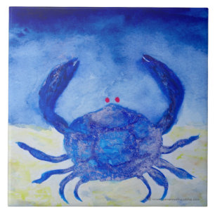Carreau Symbole bleu de zodiaque de Cancer
