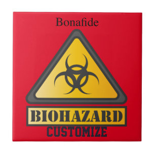 Carreau Symbole d'avertissement de risque biologique Thund