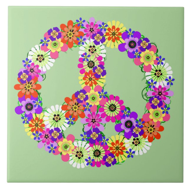Carreau SYMBOLE DE LA PAIX Floral (Devant)