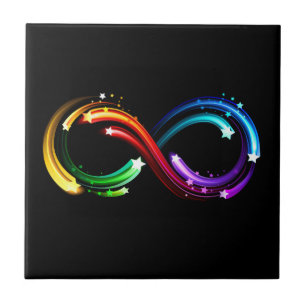 Carreau Symbole de l'infini des comètes arc-en-ciel