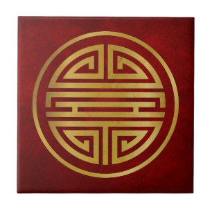 Carreau Symbole de longévité chinois