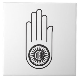 Carreau Symbole jaïn d'Ahimsa (Main de non-violence)