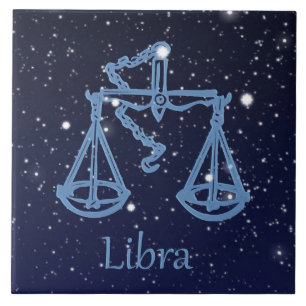 Carreau Symbole Libra Constellation et Zodiac avec étoile