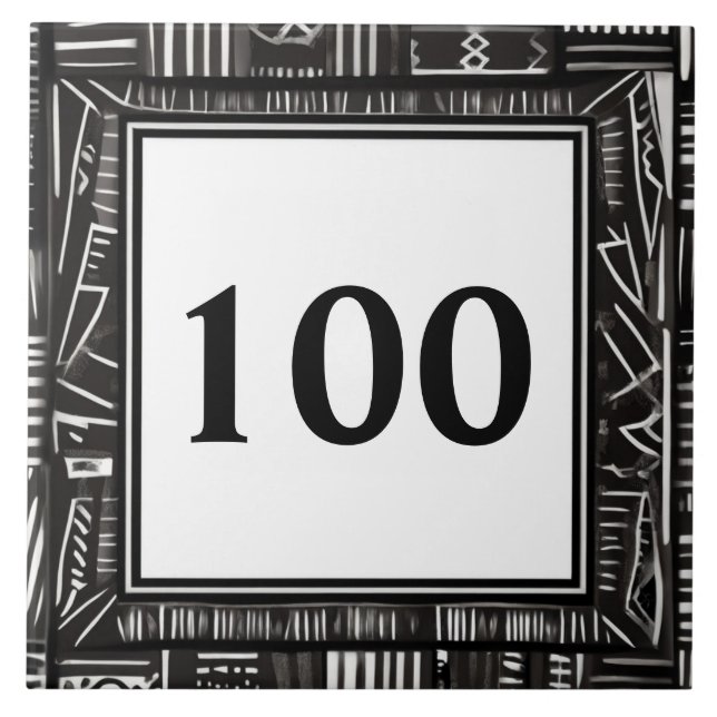 Carreau Symbole moderne noir et blanc de la Maison Numéro  (Devant)