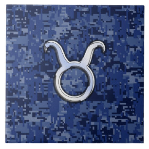 Carreau Symbole moderne Taurus Zodiac Camouflage numérique