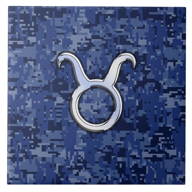 Carreau Symbole moderne Taurus Zodiac Camouflage numérique (Devant)