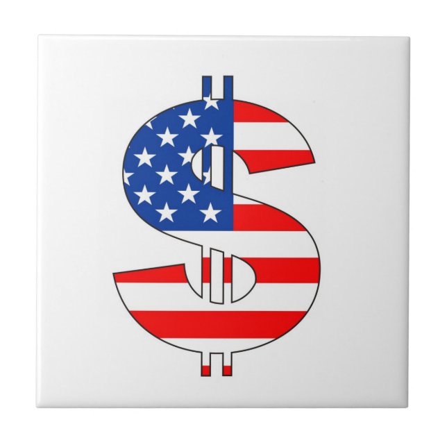 Carreau symbole usa dollar signe argent (Devant)