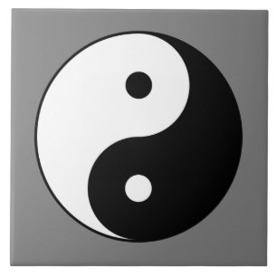 Carreau SYMBOLE YIN ET Yang (Taijitu taoïste chinois)