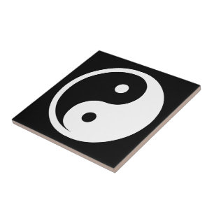Carreau Symbole Yin Yang - dessin de tatouage solide 2