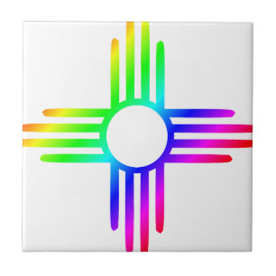 Carreau Symbole Zia arc-en-ciel du Nouveau-Mexique