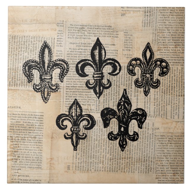 Carreau Symboles Fleur de Lis vintage Fleur de lis Art (Devant)