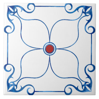 Carreau Symétrie florale Carrelage en céramique méditerran