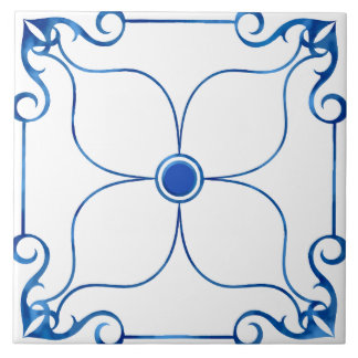Carreau Symétrie florale Carrelage en céramique méditerran