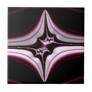 Carreau Symétrie fractale Abstraite rose noire