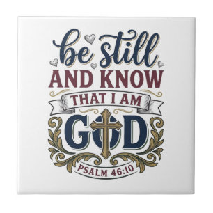 Carreau T-shirt « Be Still And Know Christian Psalm 460 »