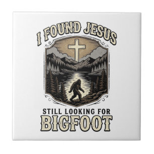 Carreau T-shirt chrétien vintage drôle Jésus Bigfoot
