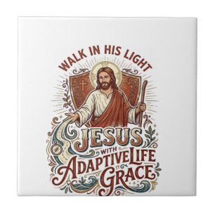 Carreau T-Shirt Encouragement pour Handicapés Jésus Inspir