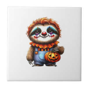 Carreau T-Shirt Oversize Halloween Paresseux Clown