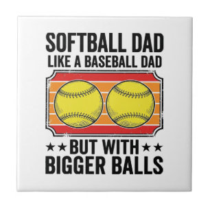 Carreau T-shirt vintage avec gravure Papa Softball Boules 