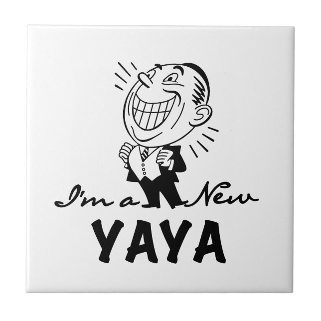 Carreau T-shirts et cadeaux Yaya Yaya souriants (Devant)