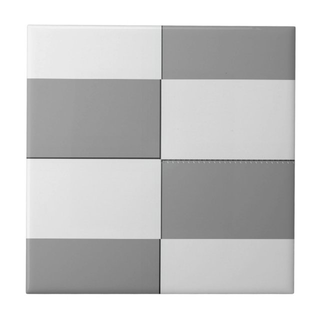 Carreau Tableau d'échecs gris et blanc (Devant)