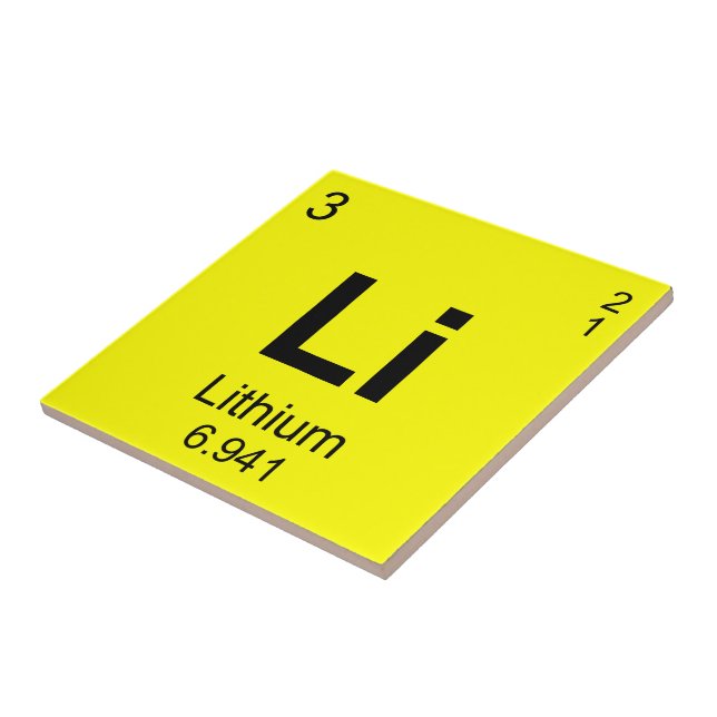 Carreau Tableau des éléments périodique (lithium) (Côté)