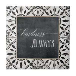 Carreau Tableau noir noir blanc de script joli