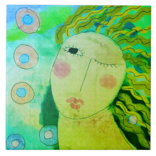 Carreau Tableau numérique Abstrait original d'une femme