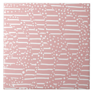 Carreau Taches et Rayures 2 - Rose et Blanc 