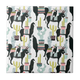 Carreau Taco à propos d'amour   Motif Llama & Donkey