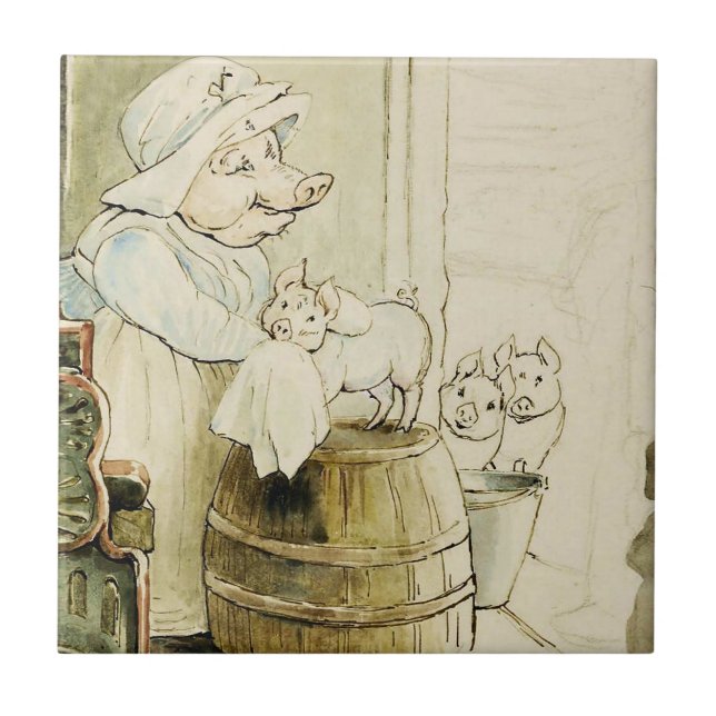 Carreau Tante Pettitoe et Trois Piglets de Beatrix Potter (Devant)